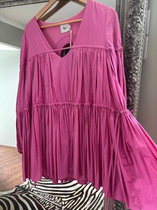 Aje Pink Mini Dress/ Top RRP $500-600
